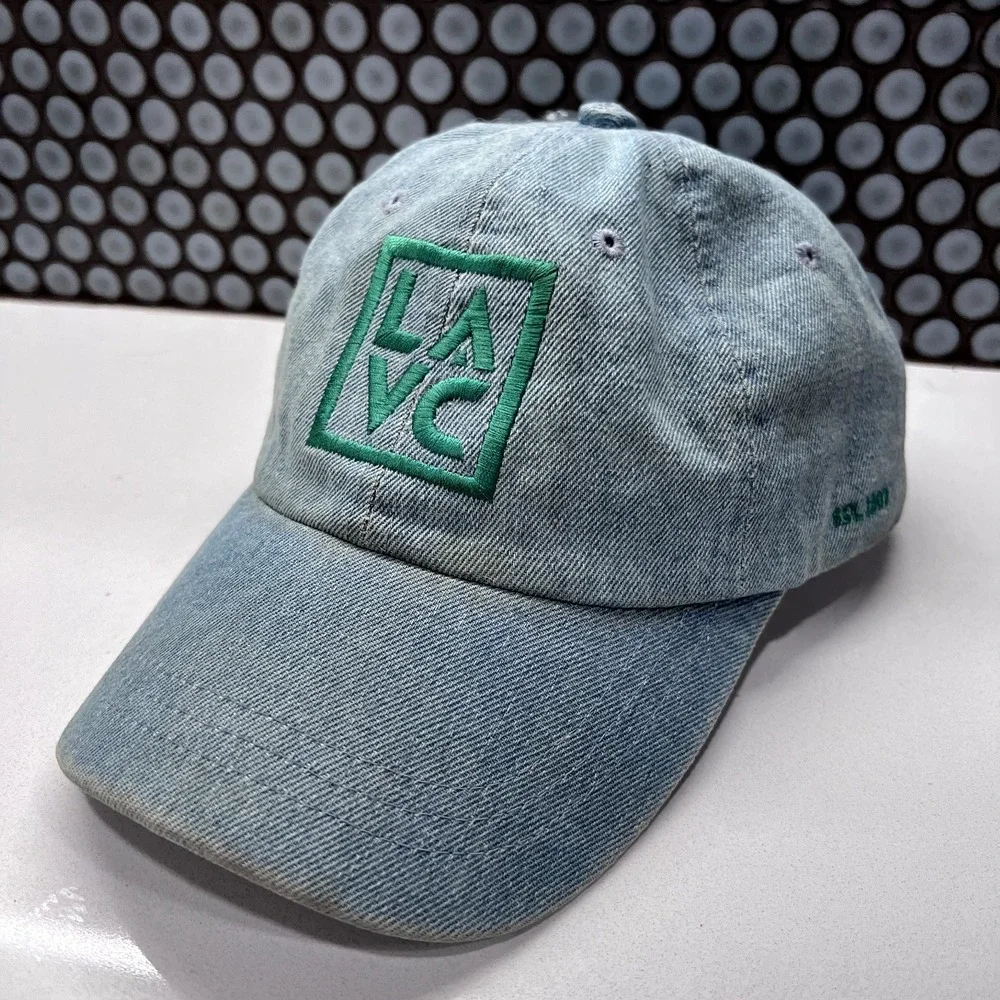 LA VC Hat Cap Strap Back‎ Blue Green Spell Out Patch Adjustable Hat Dad
